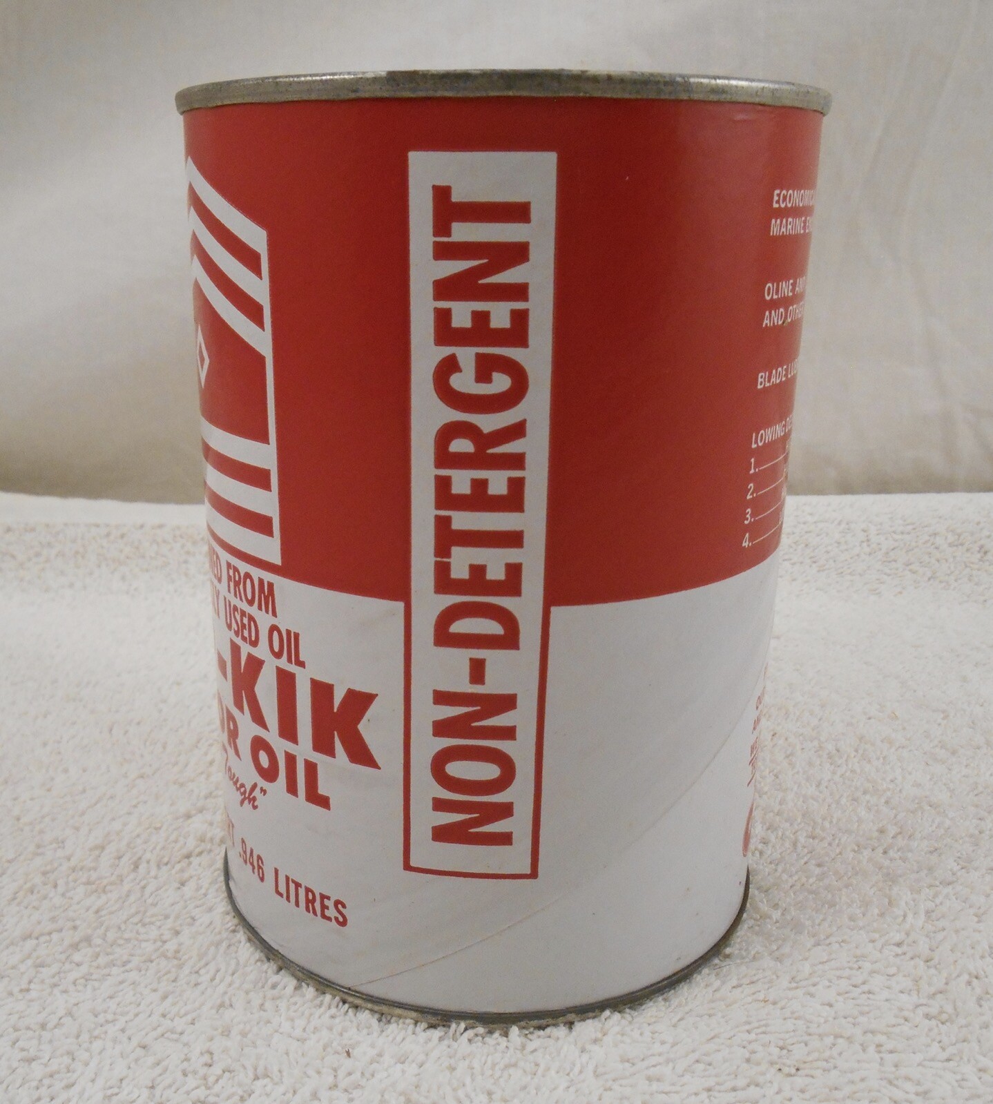 Vintage Top Kik Motor Oil Can Bank, Gas & Oil Service Station, One