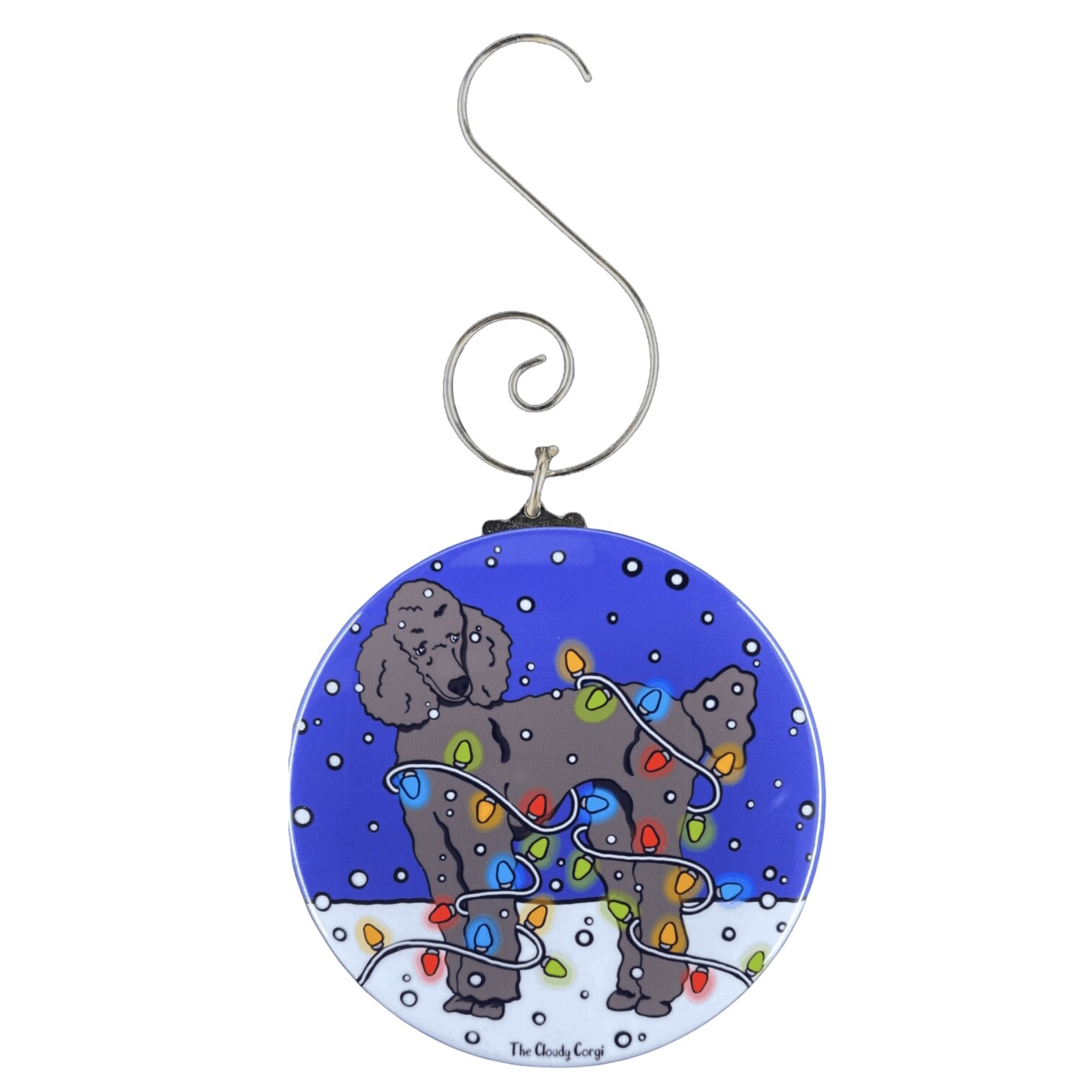 Barboncino Luci di Natale Ornamento Regalo Cane Accessori da Collezione - Nero foto 5