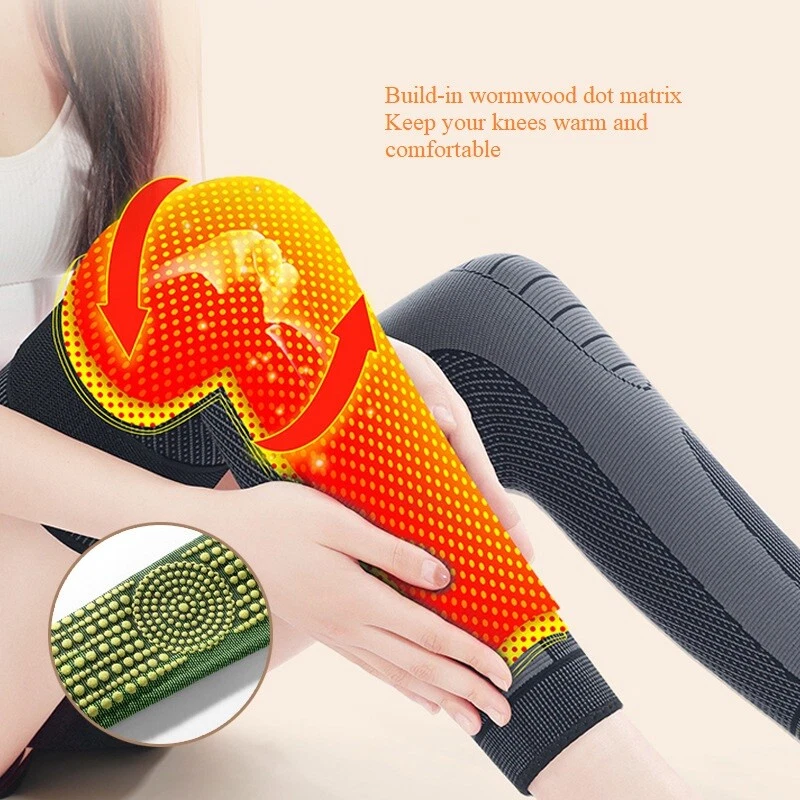 1 Pair Knee Sleeves Compression Brace Support Protector Pads Sport Injury Pain - Image 2 of 4