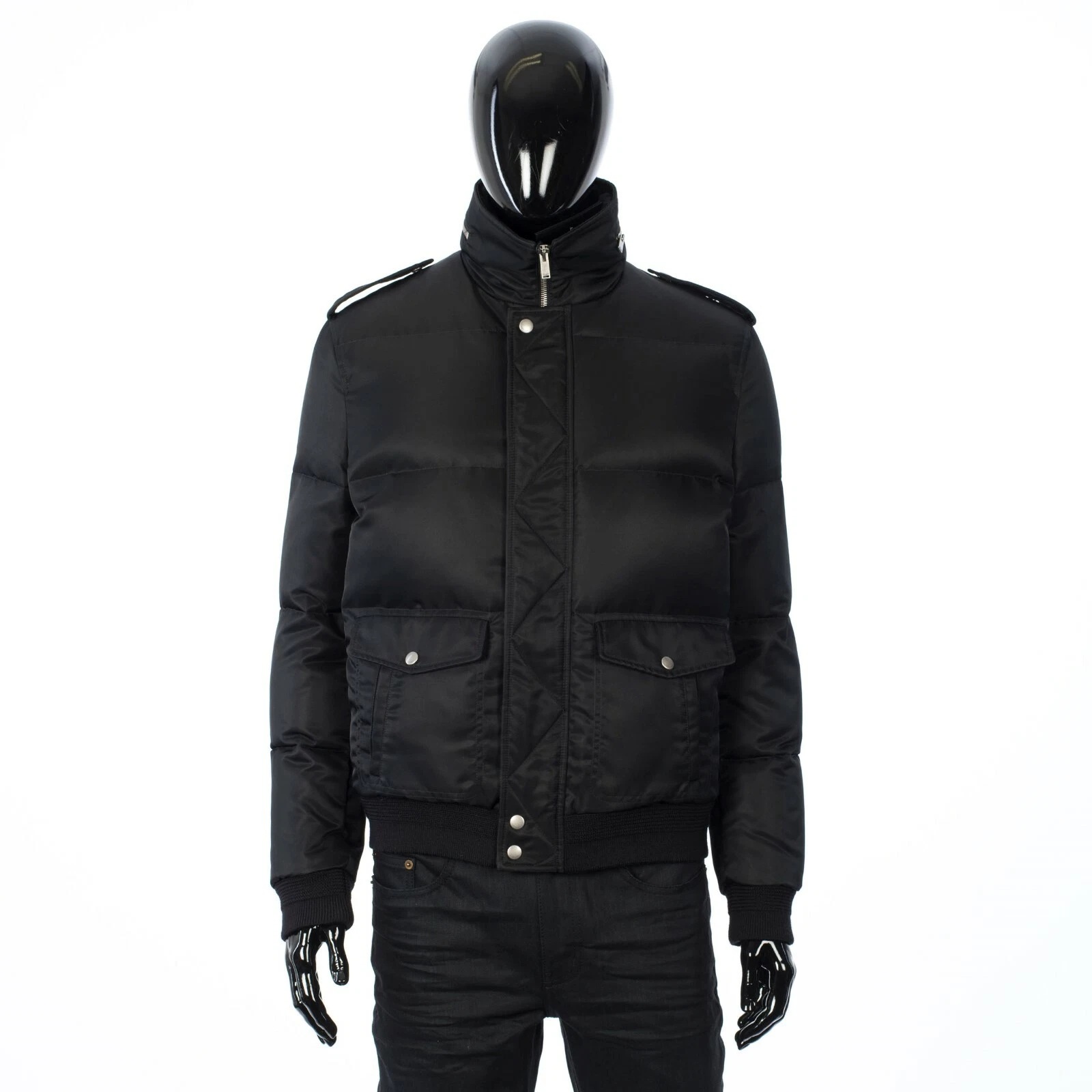 Saint Laurent — SAINT LAURENT 2590$ Black Quilted Goose Down Jacket - Epaulettes, Multi Pockets