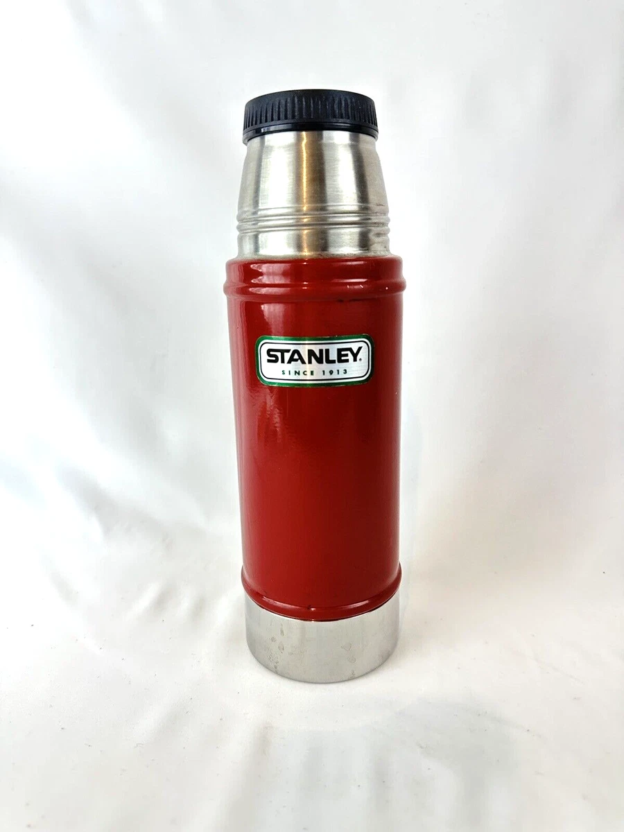 Stanley Travel Thermos Red Stainless Steel 16 Ounce Vacuum Bottle No Cup