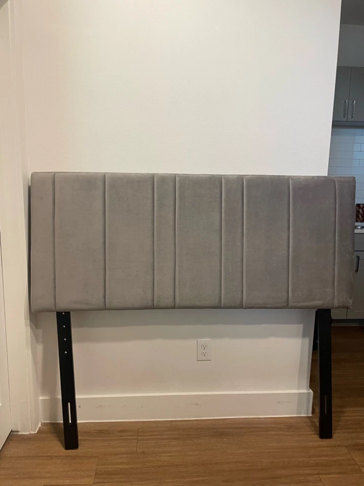 Cama, solo cabecero, tamaño queen, dormitorio, tapizado, aspecto de cuero PU, marrón... Foto 2 de 2