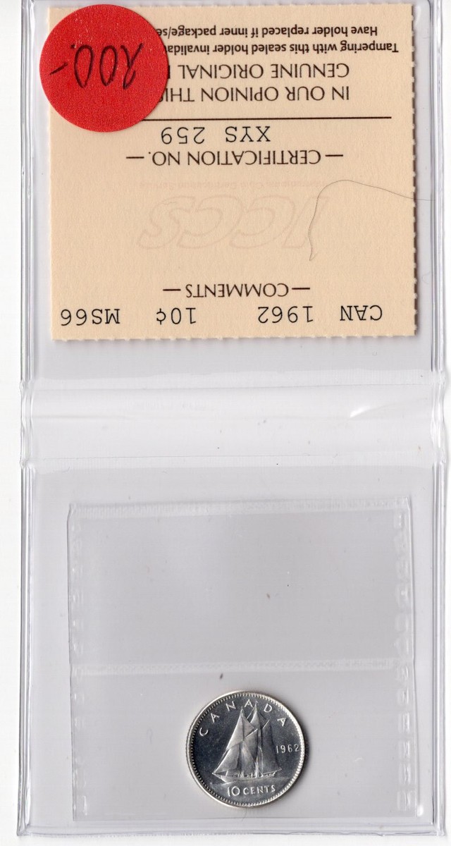 AMIさん Canada 1962 10 Cents ICCS Certified MS 66 XYS 259 | eBay