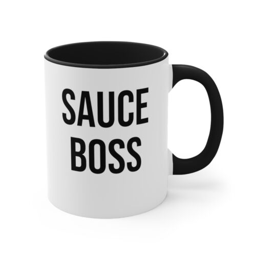 Sauce Boss Mug Gift for Dad Chef Grill Ceramic Coffee Mug 11oz Gift - Afbeelding 1 van 5