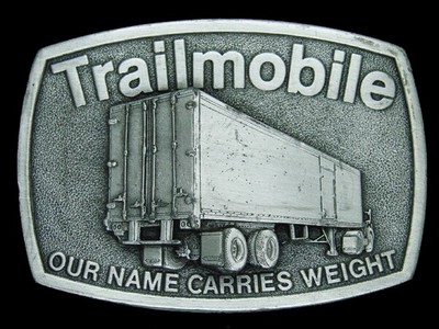 UC13145 VINTAGE 1970s **TRAILMOBILE OUR NAME CARRIES WEIGHT** BELT BUCKLE