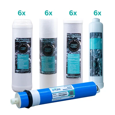 VIVAQUELL ERSATZFILTER SET - 3 Jahre-Umkehrosmose Anlage 5 Stufen (Filter+ 75 GPD Membran)