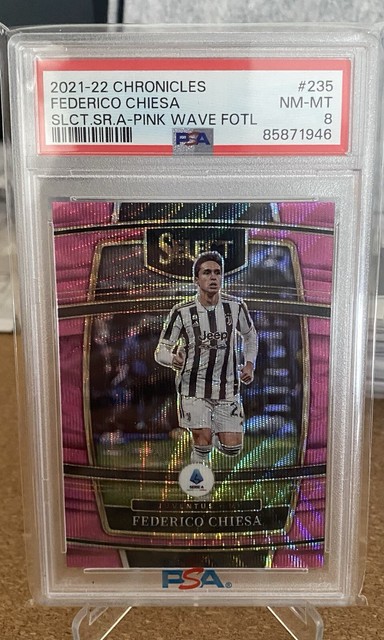 2021/22 Panini Chronicles Soccer Chiesa FOTL /19 PSA8 Liverpool Juventus Italy