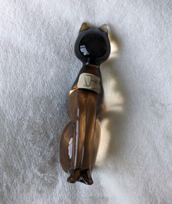 VINTAGE MCM MURANO GLAS KATZE VON V. Nason & C 60er Jahre Italien Mid Century beraucht