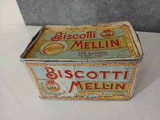 Scatola in Latta Biscotti Mellin per Bambini Vintage