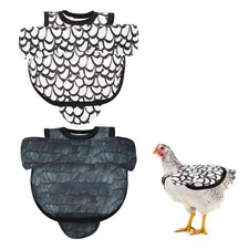 2-Pack Chicken Saddle, 6.3 Inch Polyester Back Protector White, Black 