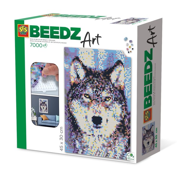 Ses Creative Wolf Beedz Art Mosaic Kit, 7000 Iron-On Beads, Unisex,... NEU-image
