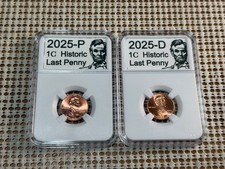 Historic Last Penny Set 2025 P&D • Mounted In Coin Display Slabs