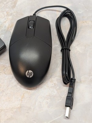 NEW HP Mouse M260 Black Wired Optical Mouse - USB 2-Button Scroll 
