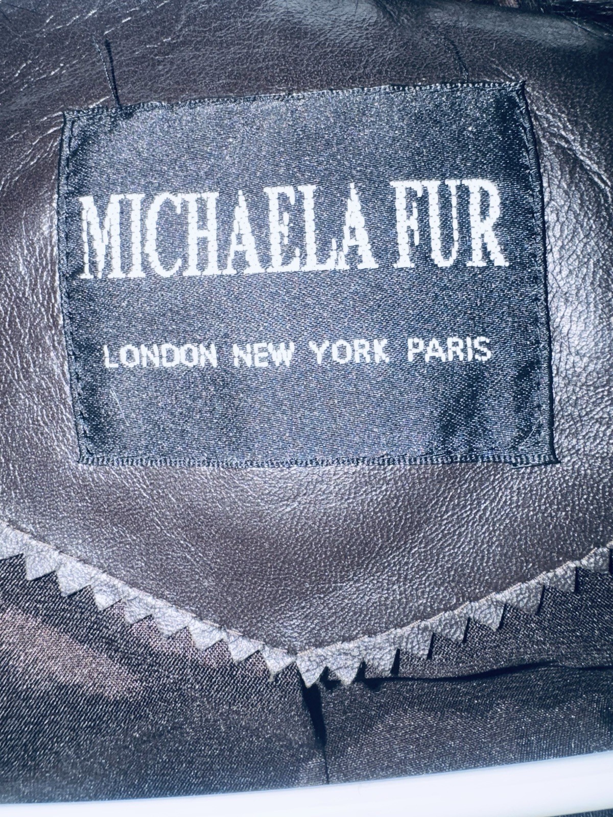 Michaela Fur Brown Striped Button Collared Mid-Le… - image 4