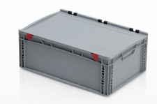 Eurobeh&auml;lter 60x40x23,5 mit Deckel Stapelbeh&auml;lter Lagerbox Stapelbox 600x400x235