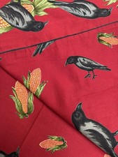 Monroe Salt Works Crows on Corn  54x54 Table Cloth EUC