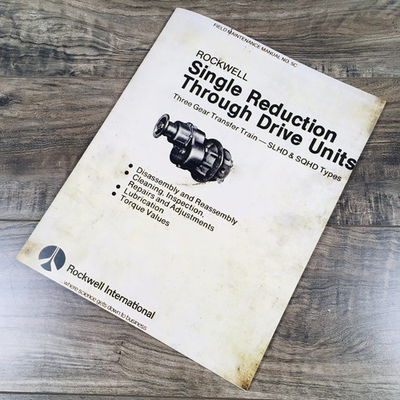 #ad Rockwell Sqhd Single Reduction Through Drive Units Maintenance Service Manual $11.97