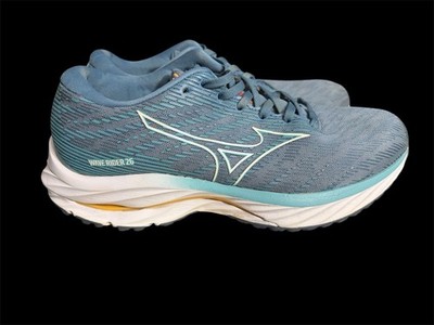 Mizuno Wave Rider 26 Women s Running Sneakers Blue White Yellow Lace Up