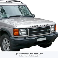For Land Rover Discovery 99-02 2-Pc Black 8x6 mm Horizontal Billet Main Grille