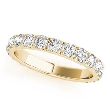 VS F 2.30 Ct Lab Grown Round Diamond Eternity Anniversary Ring 14K Yellow Gold