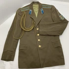 Vtg Russian Soviet Union Army USSR Uniform Jacket Military Mens Green Coat