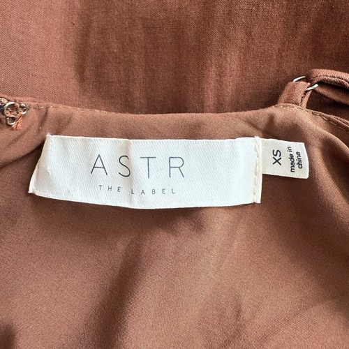 NWT ASTR Armona Square Neck Ruched Midi Dress in Brown XS - Picture 8 of 11