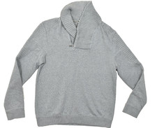 Calvin Klein Jeans Men's Size M Gray Quarter Zip Pullover Sweater Ribbed Shawl C