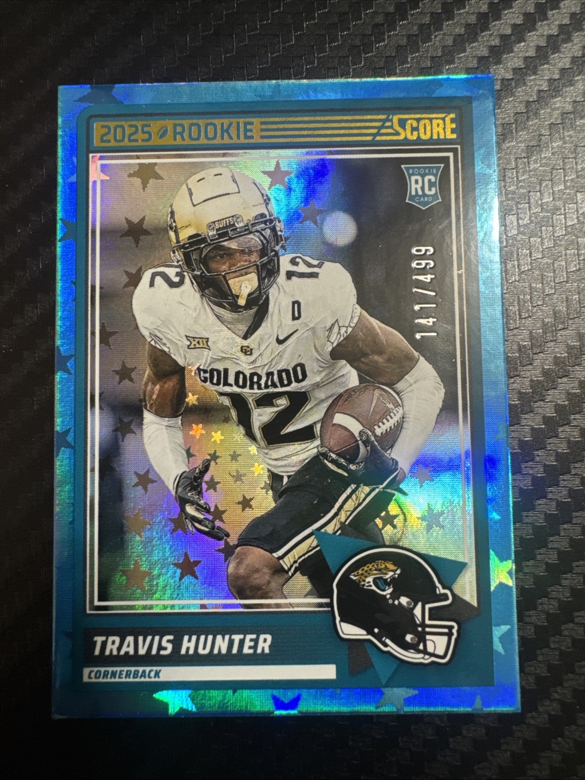 2025 Travis Hunter /499 Score Rookies Blue Stars #20  NM-MT Jaguars RC