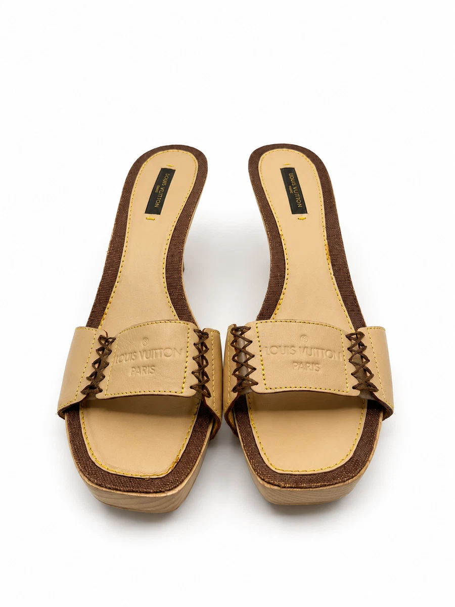 Louis Vuitton Leather Upper Slide Sandals for Women for sale | eBay