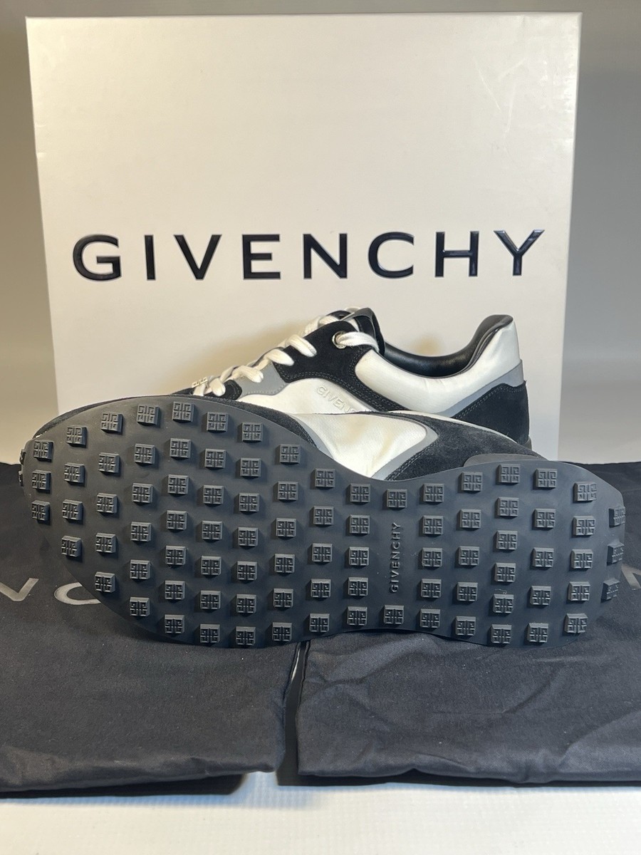 Givenchy GIV Runner Sneakers Black Grey White EU 41 US 8 New Full 