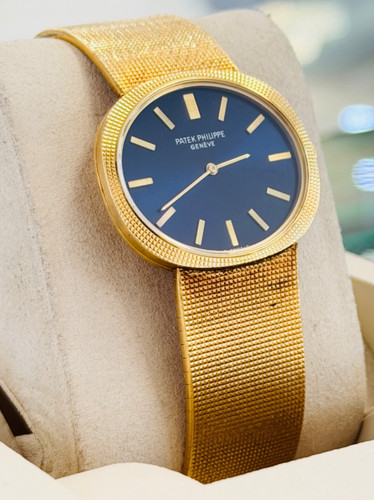Patek Philippe 3581 Golden Ellipse Blue 18k Yellow Gold Men's ...