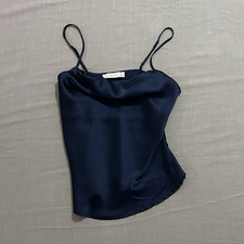 Abercrombie Fitch Camisole Adjustable Straps Navy Blue Women Silk Style S