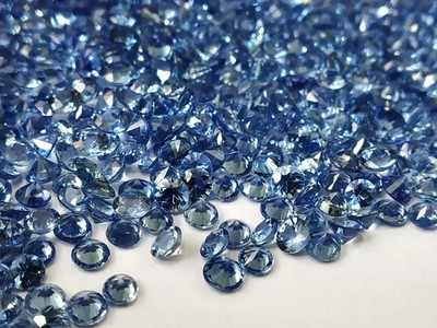 Natural Blue Sapphire Round Cut 100 pcs 2 MM Loose Gemstone IDGL Certified P5