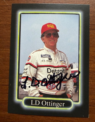 LD Ottinger Signed 1990 MAXX NASCAR Autograph 