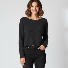 Y2k BCBG Women's Sweater Small Fuzzy Crop Wool Whimsigoth Dark Academia preppy