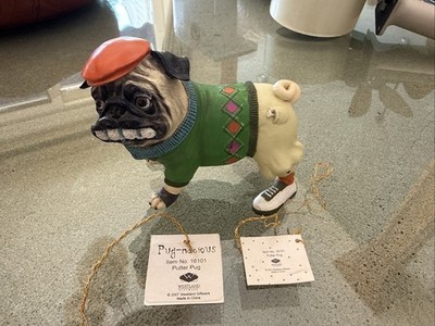 Westland Giftware Golf Putter Pugnacious Pug   Rare Retired