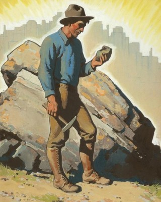 Maynard Dixon - Gold Rush - Art Print on Paper or Canvas