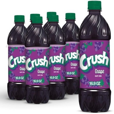 Crush Caffeine Free Grape Soda Pop, 16.9 fl oz, 6 Pack Bottles FREE SHIPPING!!!!