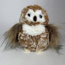 Douglas Cuddle Toy Owl 6  Plush 8706B Stuffed Animal Brown White Soft