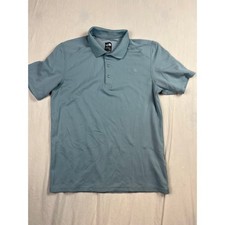 The North Face FlashDry Polo Shirt Men Medium Blue Gray Short Sleeve Hiking Golf