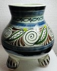 Tonala Pottery Vase Planter Mexico Footed Signed 3 Footed Handpainted 5" Tall — photo 2