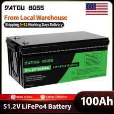 48V(51.2V) 100AH Lithium Battery Rechargeable LiFePO4 15000+ Built-in BMS RV