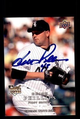 Signed Baseball Card Auto Heath Phillips 2008 Upper Deck First Edition #288