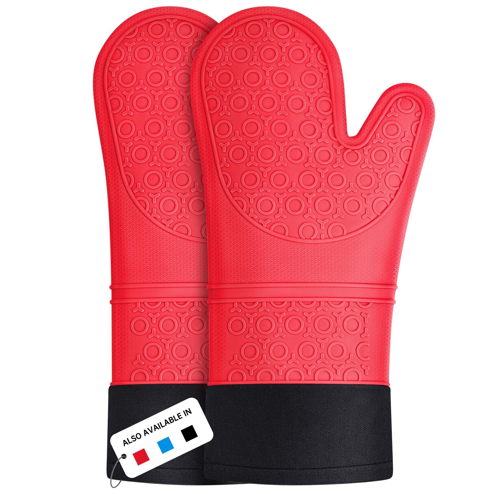 Gants de four haut de gamme en silicone isolant et intérieur coton pour cuisine moderne