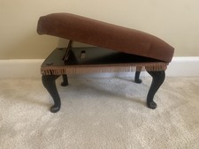 Vintage Sherborne Tilting Footstool Regency Style Solid Wood Legs