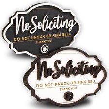 Funny No Soliciting Sign For House Door - 2 Pack Small No Soliciting Sign For