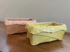 Two Vintage McCoy Pottery Planters - USA Rectangular 6.5" x 3.5" x 3"