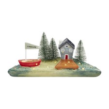 Mud Pie Large Lake Led Sitter; 4 3/4" X 10 1/4",Figurines