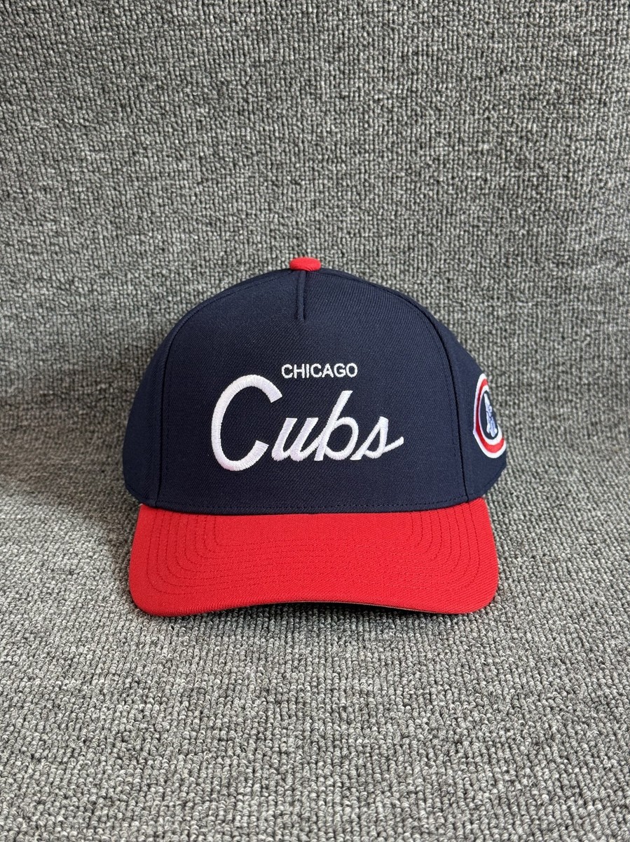 Mitchell & Ness Chicago Cubs MLB Snapback Hat Navy Red Script Logo Cap