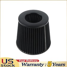 3 76mm High Flow Inlet Dry Air Filter Cold Air Intake Cone Replacement Black